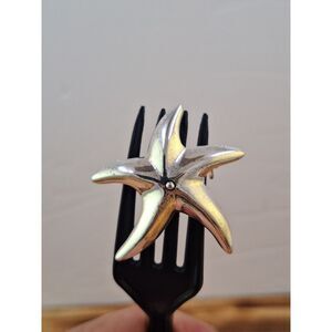 Vintage Silver Tone‎ Starfish Pin/Pendant 1.5"